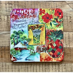 lot 4 Sous-verre « jungle »