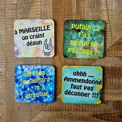 lot 4 sous-verres "accent du sud"