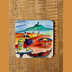 lot 6 sous-verres "Marseille humour"