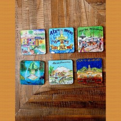 lot 6 sous-verres "Aix en Provence"