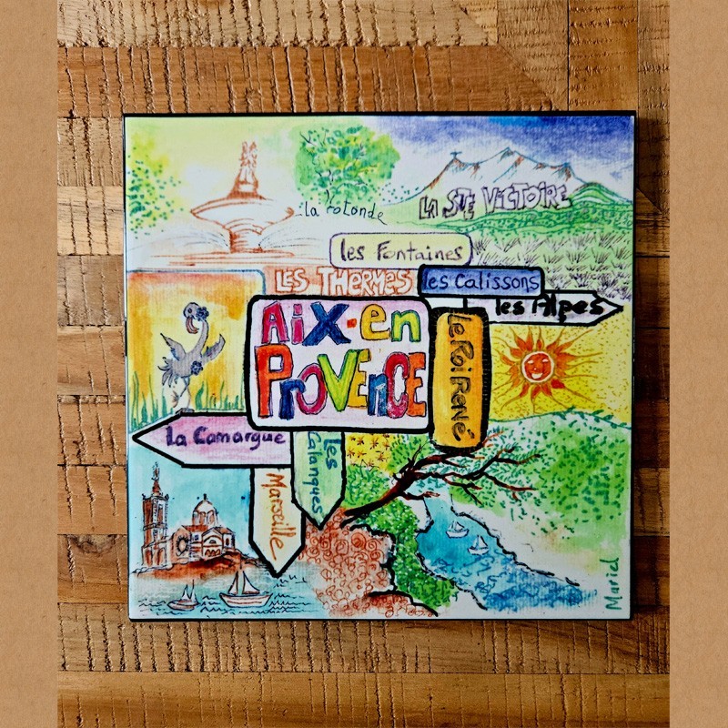 Dessous de plat "Aix en Provence" - illustration aquarelle