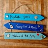 Triptyque pancartes bois "Lagon"