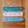 Triptyque pancartes bois "Émeraude"