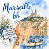 Dessous de plat « Marseille BB » - illustration artisanale sur céramique résistant à la chaleur