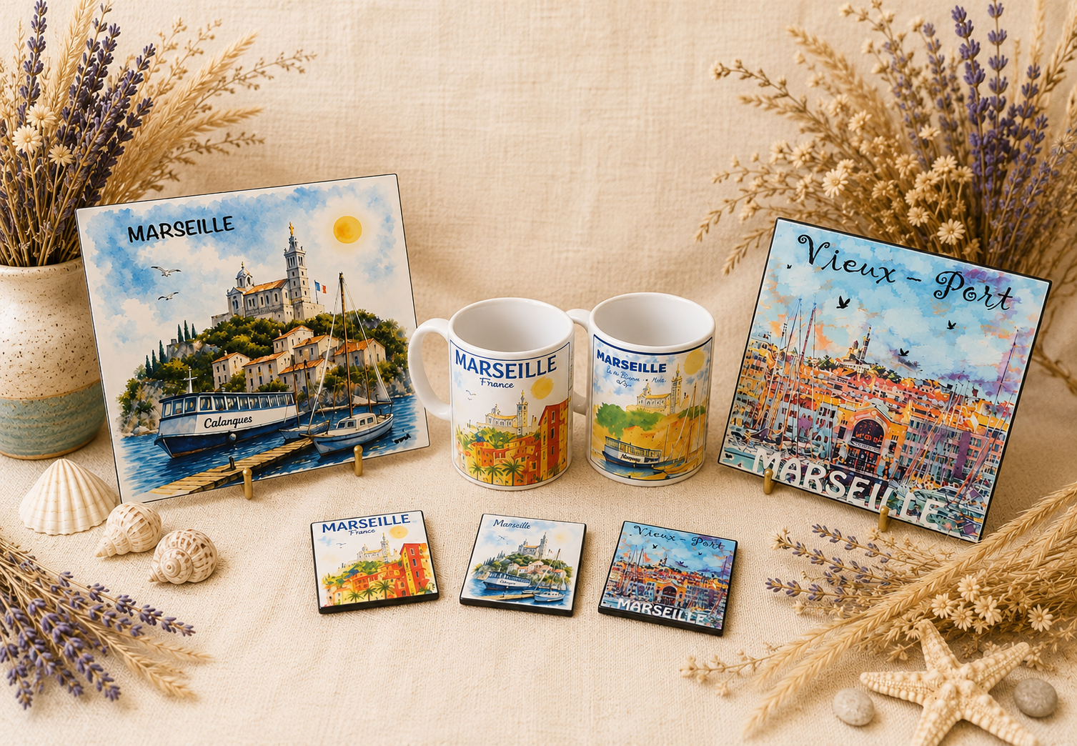 Objets souvenirs artisanaux de Marseille réalisés par Art En Ciel